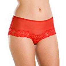 Boxers & Hotpants - Red Knickers Camille Sheer Lace Boxer Shorts - Red