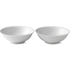 Royal Copenhagen Cuencos Royal Copenhagen White Fluted Plain Cereal Bowl, Set of 2 Cuenco 16cm 2pcs