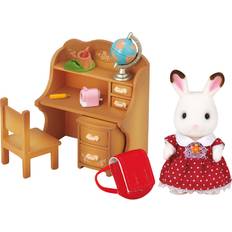 Coniglio Bambole e Case delle Bambole Sylvanian Families Sorella coniglio cioccolato e scrivania