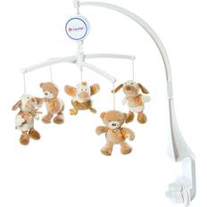 Fehn Baby Nests & Dekens Fehn Muziek-Mobile Hond, Eend, Teddy Rainbow Beige