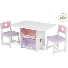 Kidkraft Heart Table & Chair Set with Pastel Bins