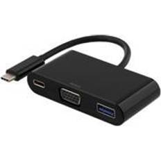 2 pcs USB-keskukset Deltaco 3.1 Gen1 USB-C Hub