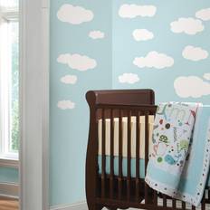 Green Wall Decor Kid's Room RoomMates White Clouds Wall Decals