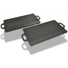 Planchas para asar vidaXL Grill Plate Cast Iron Rever Set of 2 50127