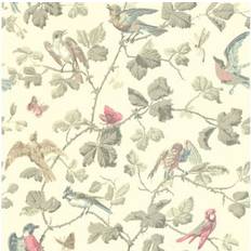 Cole & Son Tapete Winter Birds von Linen creme/vert