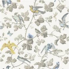 Cole & Son Tapete Winter Birds von Yellow Grey bianco/grigio