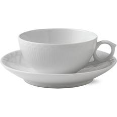 Royal Copenhagen Hvid Halvblonde Kaffekop, Tekop 20cl