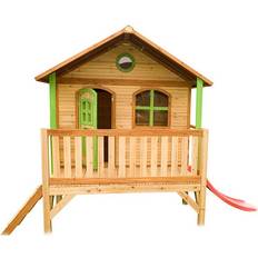 Axi Stef Playhouse Brown Green with Red Slide