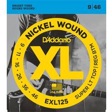 D'Addario EXL125 XL Nickel Wound Super Light Top/Regular Bottom .009-.046) Electric Guitar Strings