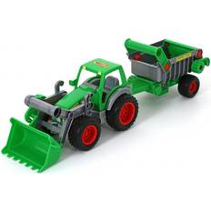 Tractoren uitverkoop Wader Farmer Technic Traktor met shovel en aanhanger Groen