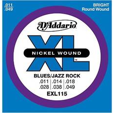 Accessoires Musicaux D'Addario EXL115 rock 11-49 Jeu de cordes guitare électrique