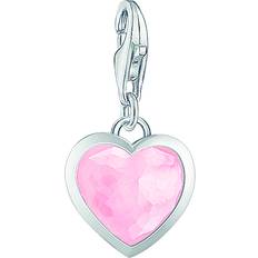 Rosenkvarts hjärta Thomas Sabo Charm Club Heart Charm Pendant - Silver/Quartz