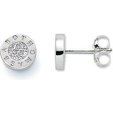 Unisexe Boucles d'oreilles Thomas Sabo Clous d'oreilles classique pavé blanc bianco H1547-051-14 argenté/blanc