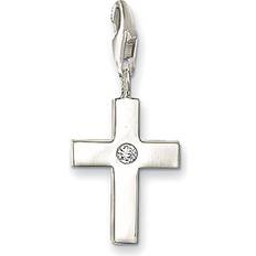 Jewellery Thomas Sabo Cross Pendant Charm - Silver/Transparent