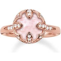 Thomas Sabo Lotus Solitaire Ring - Rose Gold/White/Quartz