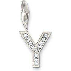 Bokstavssmycke Berlocker & Hängen Thomas Sabo Charm Club Letter Y Charm - Silver/White