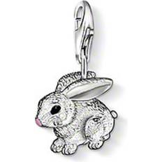 Thomas Sabo Charm Club Rabbit Pendant - Silver/Pink/Black