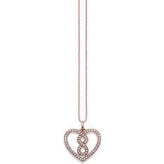 Infinity Heart Pave Necklace - Rose Gold/White