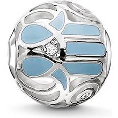 Fatimas hand Thomas Sabo Karma Fatimas Hand Bead Charm - Silver/Light Blue/White