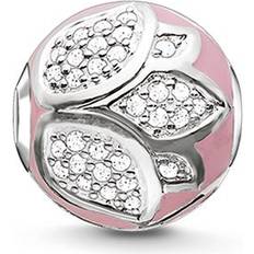 White Charms & Pendants Thomas Sabo Karma Lotus Flower Bead Charm - Silver/Pink/White