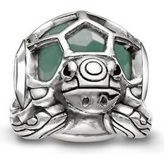 Aventurine Charms & Pendants Thomas Sabo Turtle Bead Charm - Silver/Black/Aventurine