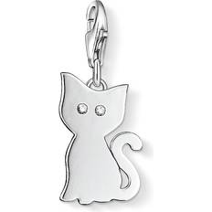 Thomas Sabo Charm Club Cat Charm - Silver/White