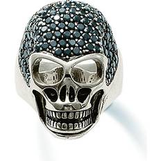 Thomas Sabo Skull Pavé Ring - Silver/Black