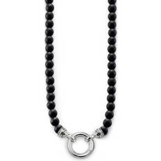 Thomas Sabo Rebel At Heart Necklace - Silver/Obsidian