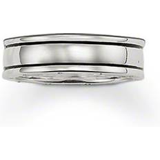 Thomas Sabo Svarta Ringar Thomas Sabo Rebel At Heart Silver Ring med Smala Svarta Ränder