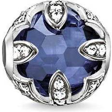 Corindon Breloques et Pendentifs Thomas Sabo Bead lotus bleu bleu foncé K0142-640-32 bleu foncé/argenté