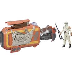 Star Wars Spielsets Hasbro Star Wars the Force Awakens 3.75" Vehicle Rey’s Speeder Bike Jakku B3676