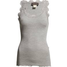 Rosemunde Iconic Silk Top - Light Grey Melange