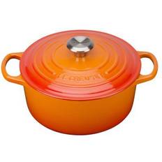 Støpejernstopp Øvrige gryter Le Creuset Volcanic Signature Cast Iron Round med lock 4.2 L 24 cm