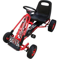 Auto a Pedali vidaXL Go-kart a pedali per bambini, sedile regolabile, rosso Rosso