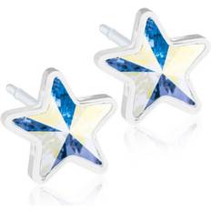 Blå Örhängen Blomdahl Caring Jewellery Star Rainbow Earrings - White/Blue