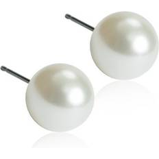 Skin-Friendly Earrings 8mm - Silver/Pearls
