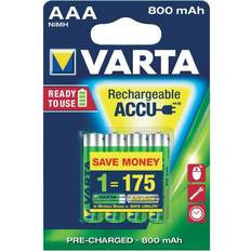 Batteries - Rechargeable Standard Battery Batteries & Chargers Varta AAA Rechargable Accu 800mAh 4-pack