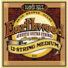 Accessori Musicali Ernie Ball Earthwood Medium 12-String 80/20 Bronze, Corde per chitarra acustica a 12 corde, diametro 11-28