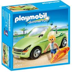 Playmobil Voitures Playmobil Summer Fun 6069 Surfeur et voiture décapotable