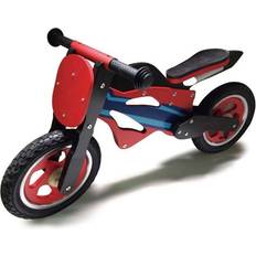 Springcykel röd Megaleg Running Motorcycle in Wood with Right Air Wheels