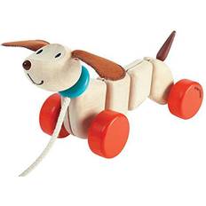 Gummi Dragleksaker Plantoys Glad Hundvalp i Trä