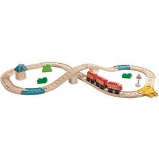 Ekologiska Leksaksfordon Plantoys Ekologisk Vändbar Järnvägsåtta Bilväg
