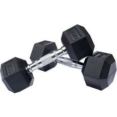 DKN Rubber Hex Dumbbells 2x5kg