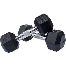 DKN Rubber Hex Dumbbells 2x7kg