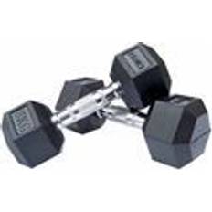 Rubber Hex Dumbbells 2x8kg
