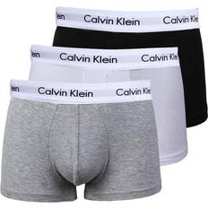 Cotton Stretch Low Rise Trunks 3-pack - Black/White/Grey Heather