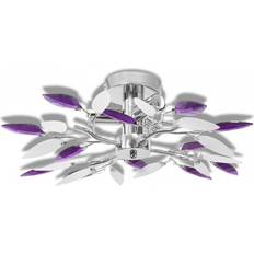 Purple Ceiling Lamps vidaXL With White & Purple Acrylic Sheet E14 Ceiling Flush Light