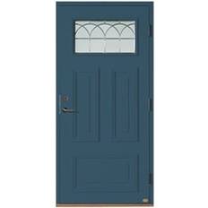 Leksandsdörren Karlsvarvet Ytterdörr Maskinantikt glas S 6020-B V (100x210cm)
