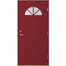 H - Röd Dörrar Leksandsdörren Hedby Ytterdörr Katedralglas S 4050-R H (90x200cm)