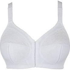 Dotty Front Fastening Wireless Bra - White
